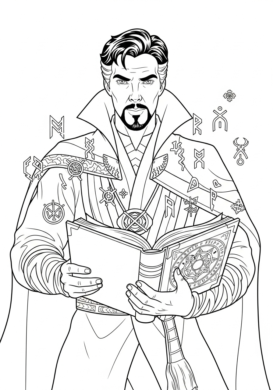 disegni Doctor Strange facili da colorare