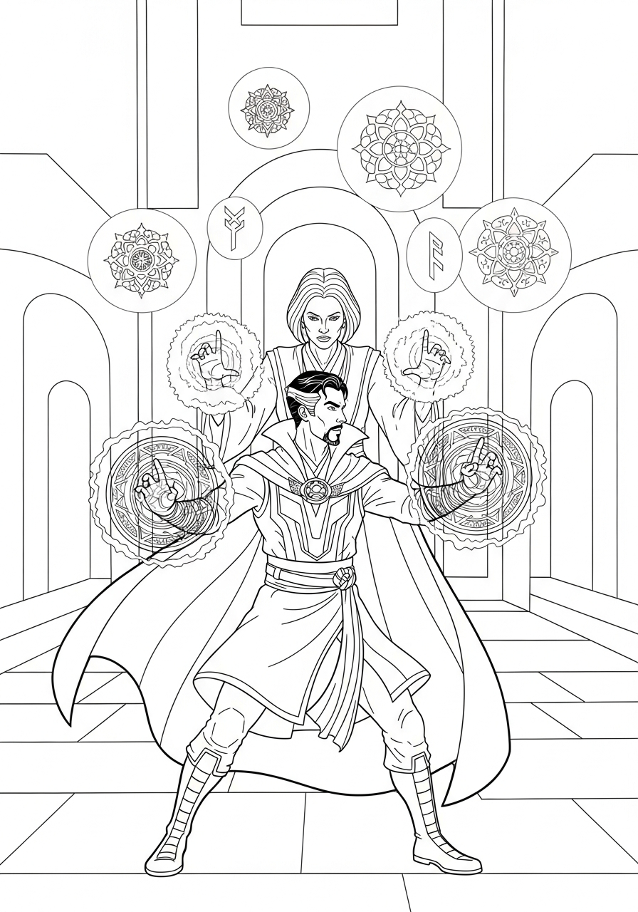 disegni di Doctor Strange da colorare e stampare gratis