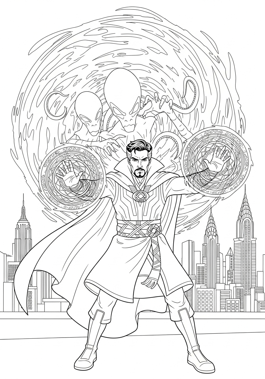 Doctor Strange da stampare e colorare gratis