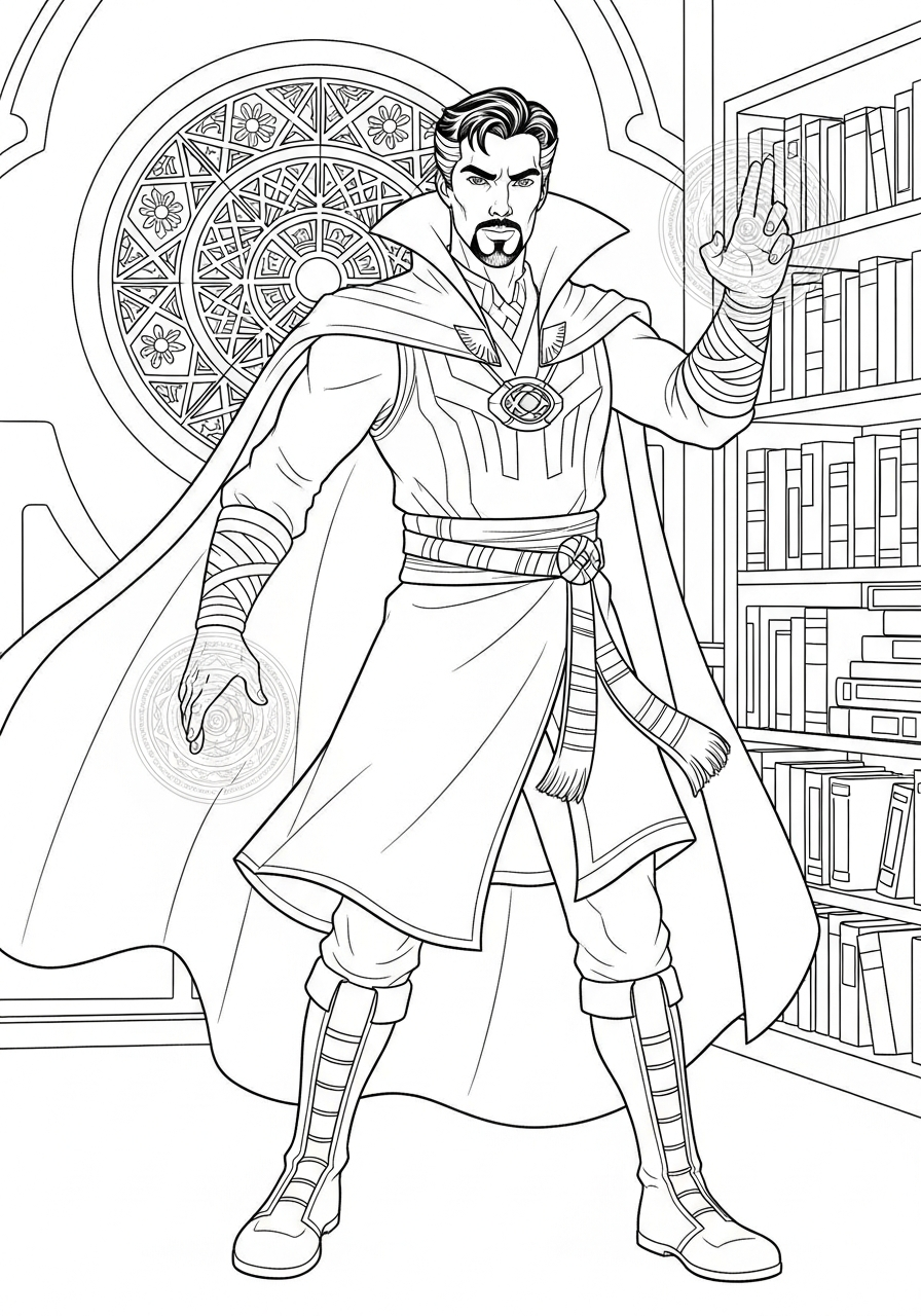 Doctor Strange disegno facile da colorare