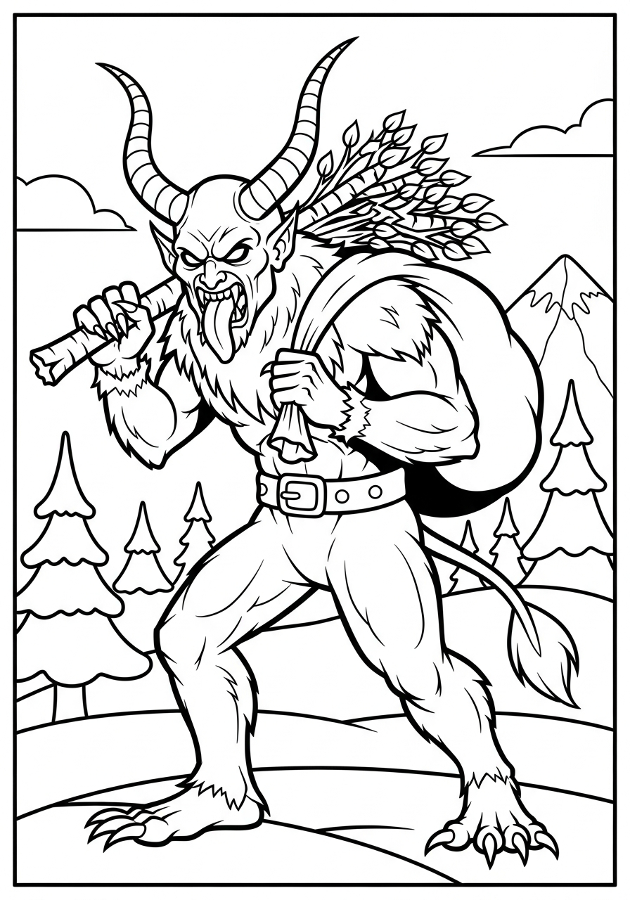 immagini di Krampus da colorare per bambini 1