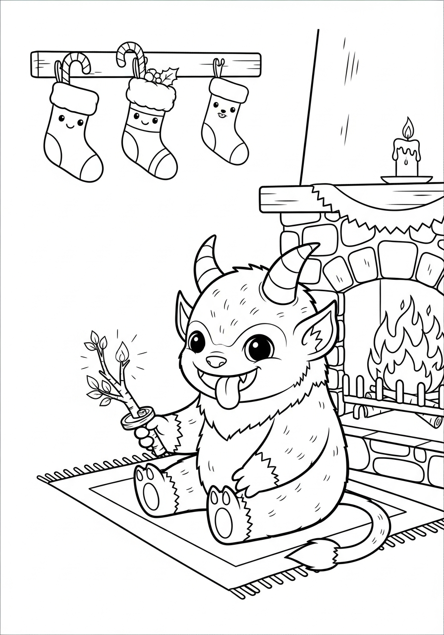 Krampus disegno facile da colorare