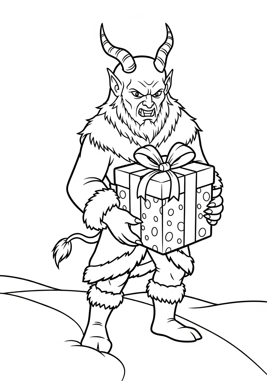 disegni facili di Krampus da colorare