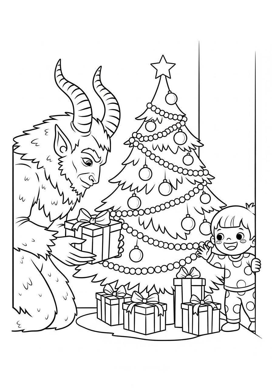 Krampus da colorare e stampare a4