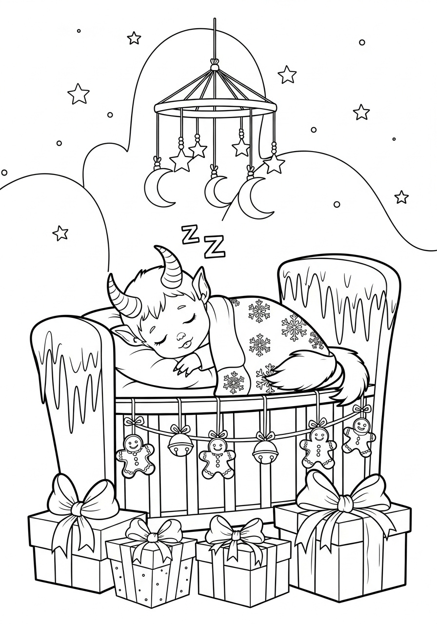 Krampus da colorare pdf gratis