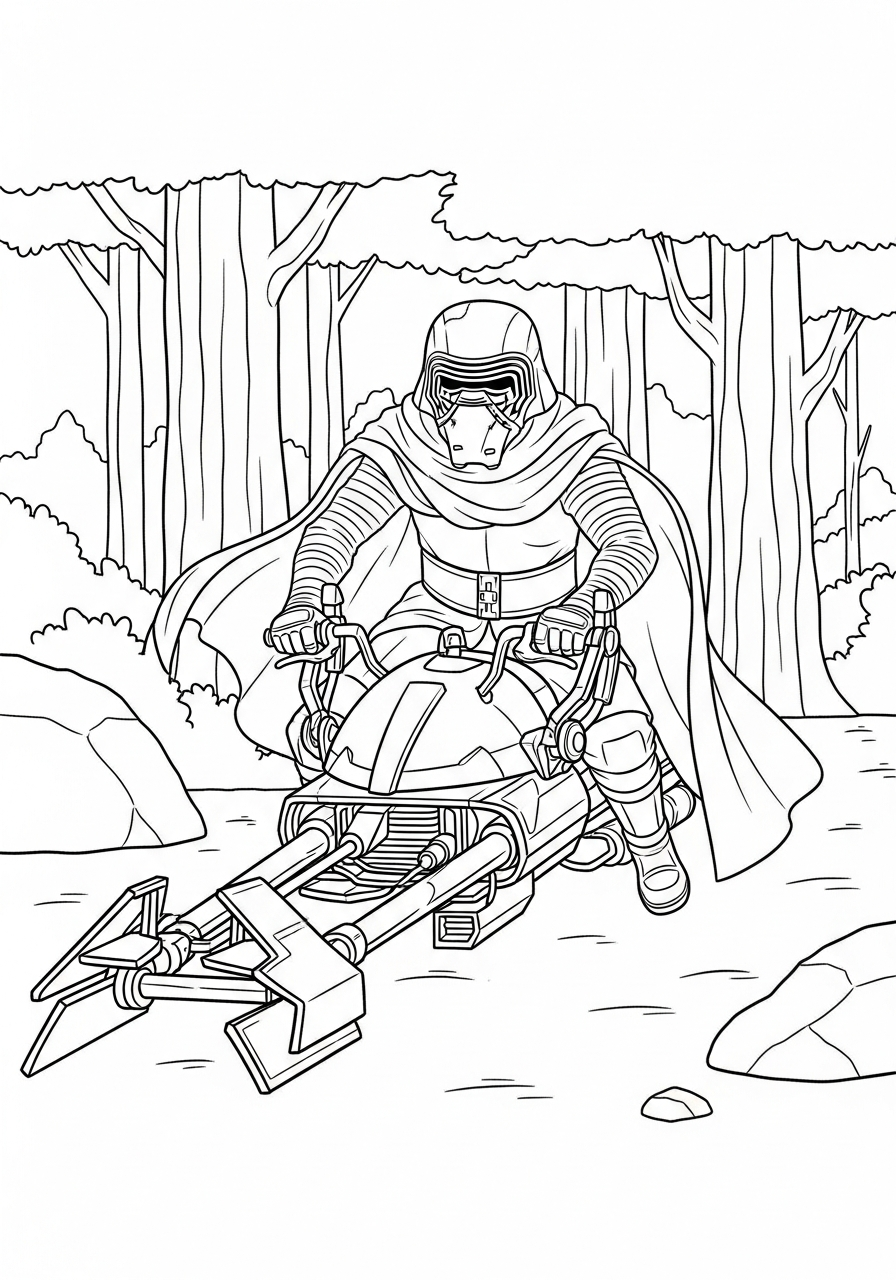 immagine da colorare Kylo Ren