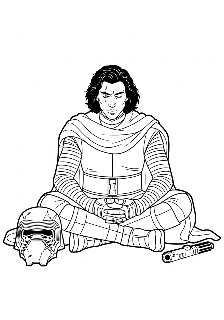 disegni di Kylo Ren da colorare da stampare