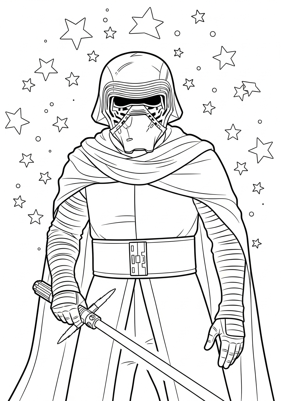 immagini di Kylo Ren da colorare per bambini