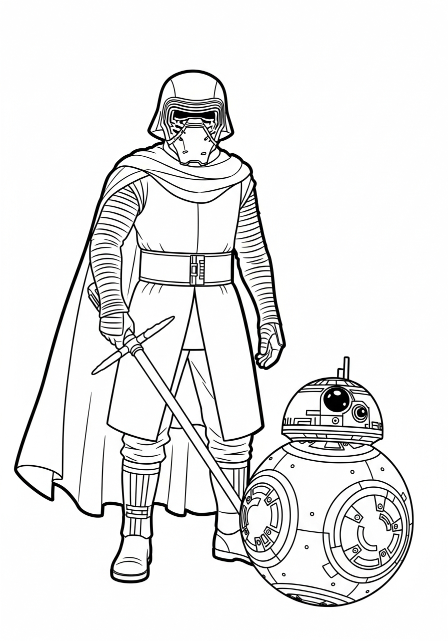 Kylo Ren da stampare e colorare gratis