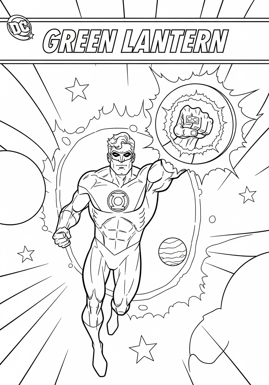 Lanterna Verde 7 immagini di Lanterna Verde da colorare e stampare