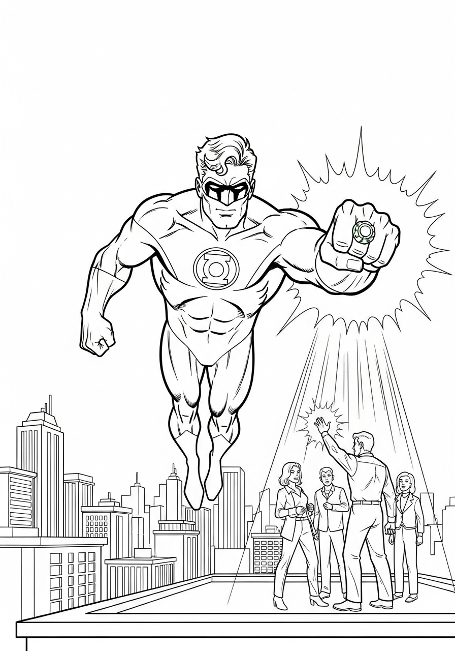 Lanterna Verde 5 disegni di Lanterna Verde da colorare da stampare