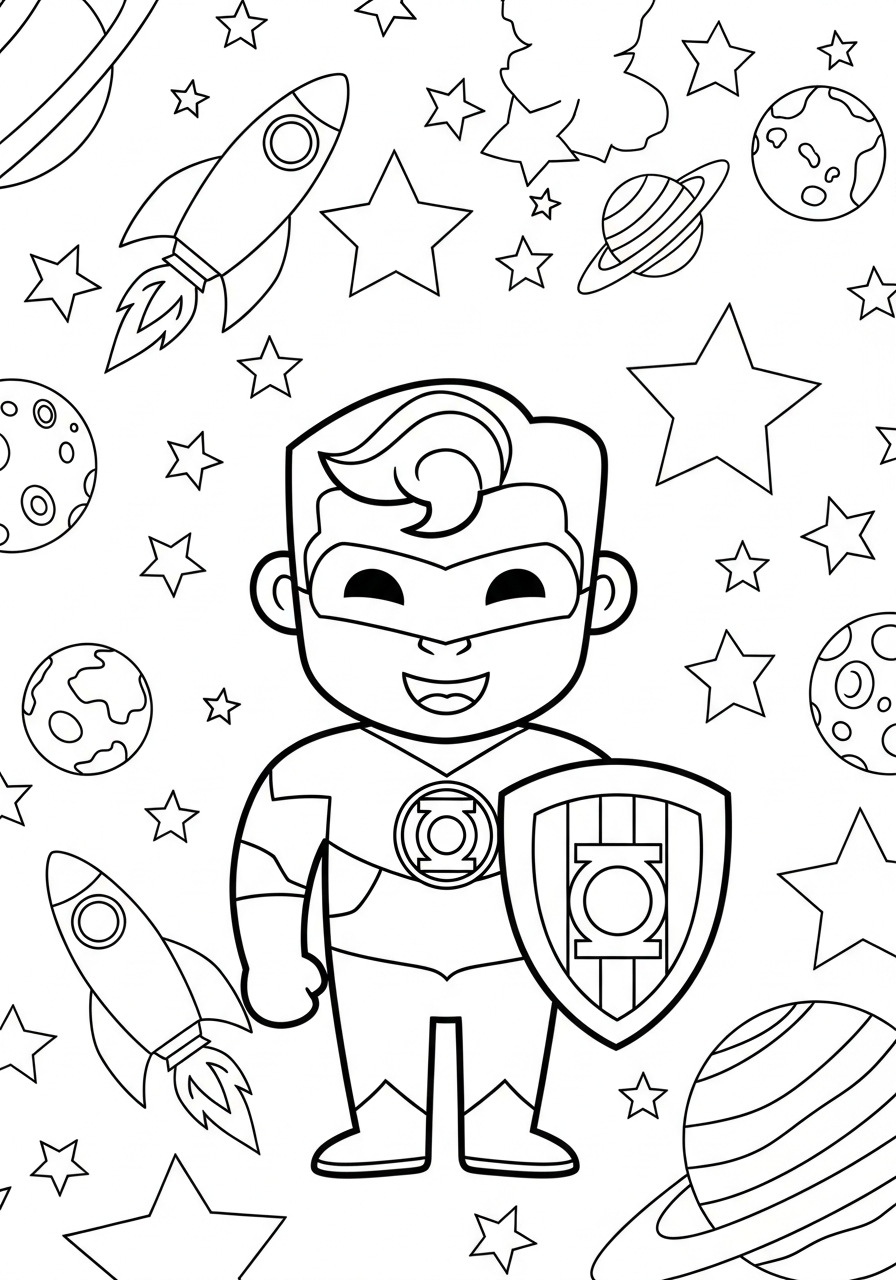 Lanterna Verde 3 Lanterna Verde disegni da colorare per bambini maschi