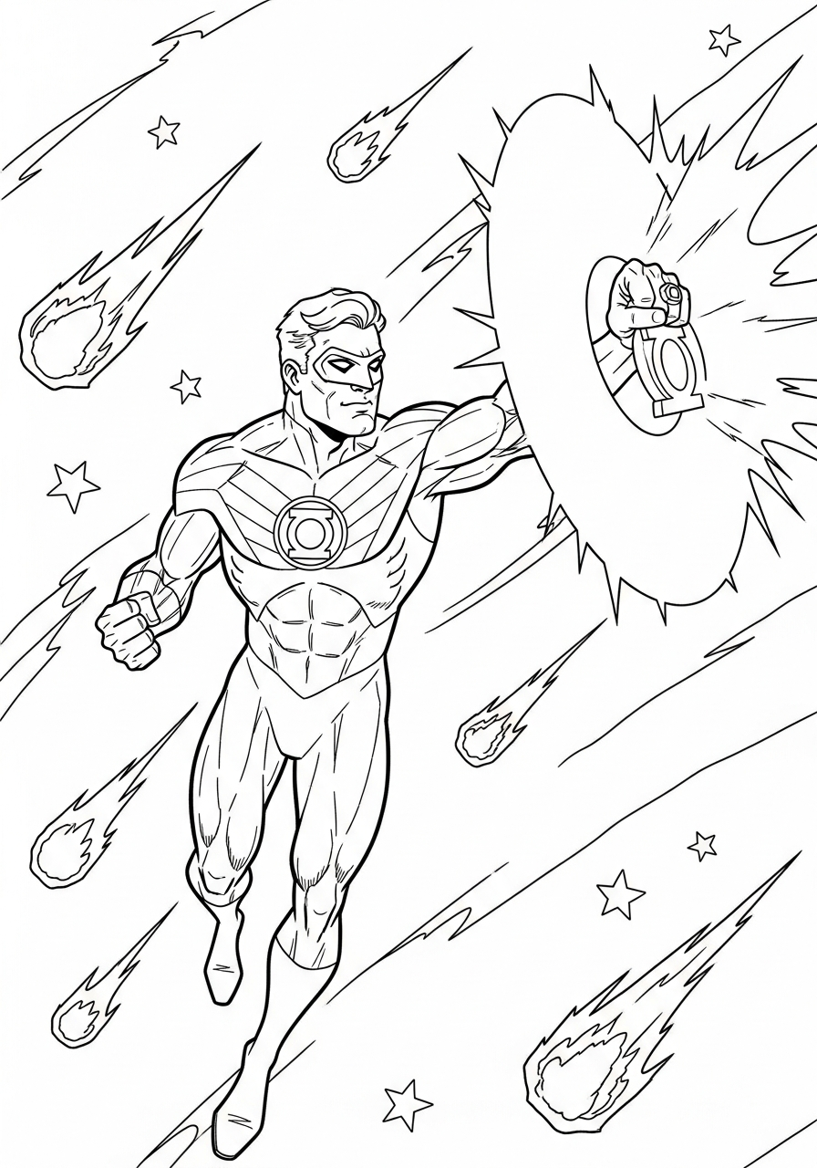 Lanterna Verde 17 Lanterna Verde disegni da colorare per bambini maschi 1