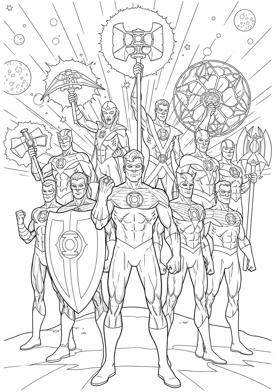 Lanterna Verde 16 immagini di Lanterna Verde da colorare per bambini 1