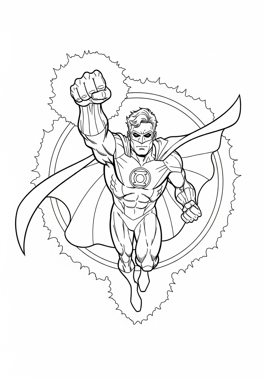 Lanterna Verde 15 da colorare Lanterna Verde disegno facile bambini