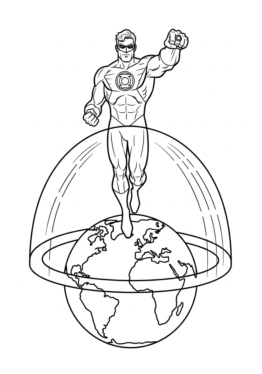 Lanterna Verde 14 immagini di Lanterna Verde da colorare per bambini