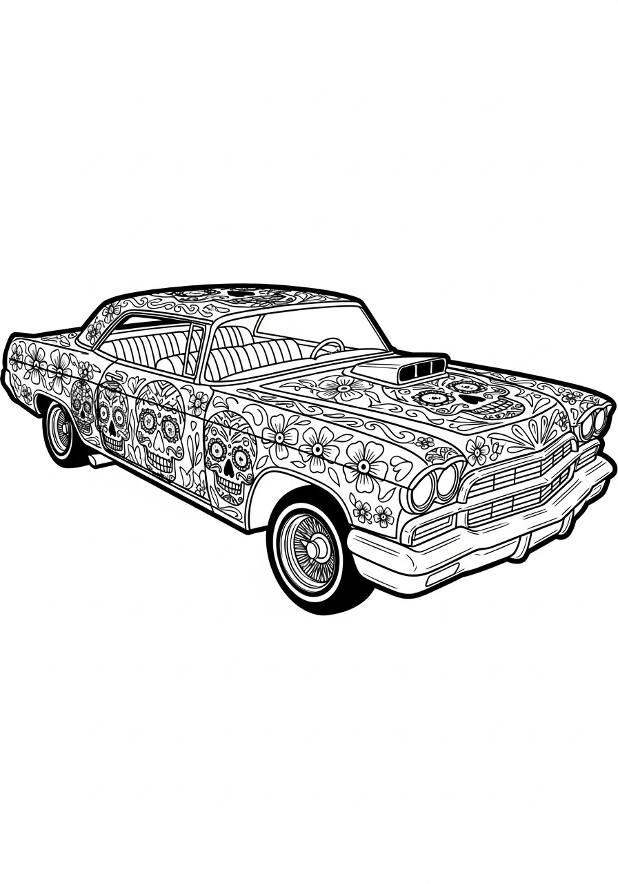 Lowrider 5 immagini di Lowrider da colorare per bambini