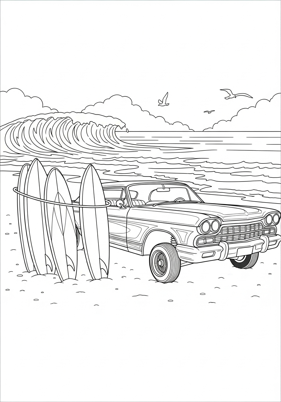 Lowrider 9 disegni facili di Lowrider da colorare