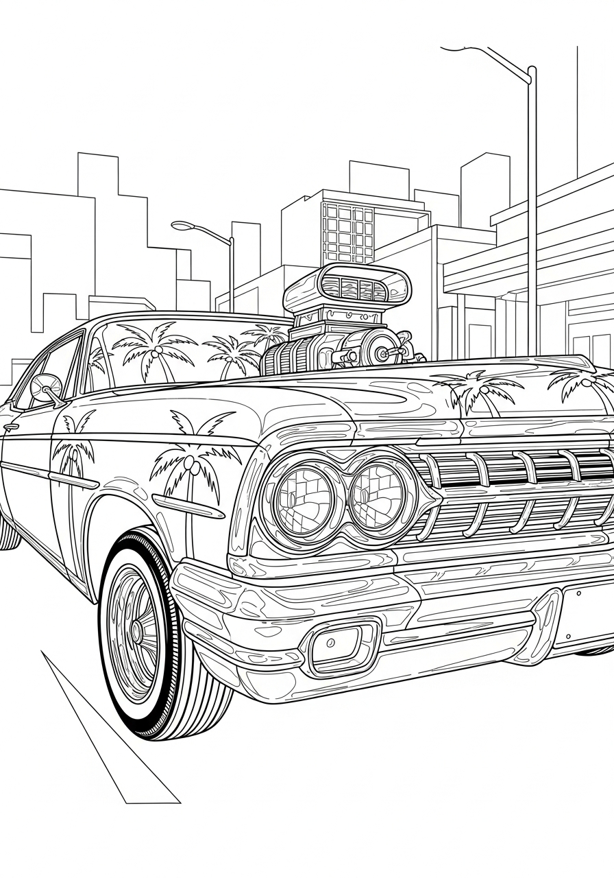 Lowrider 10 disegni da colorare gratis per bambini di Lowrider