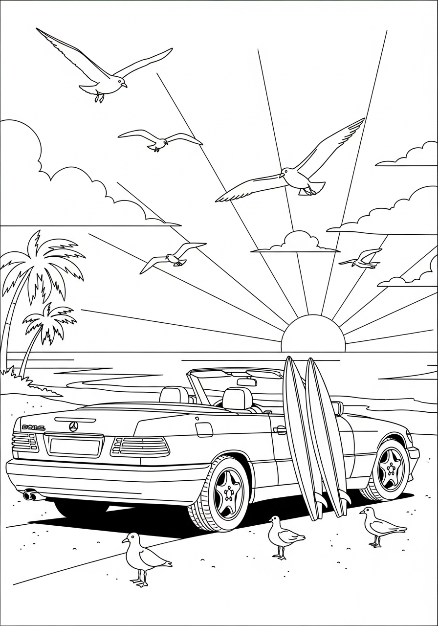 Mercedes 17 Mercedes disegno da colorare facile 2