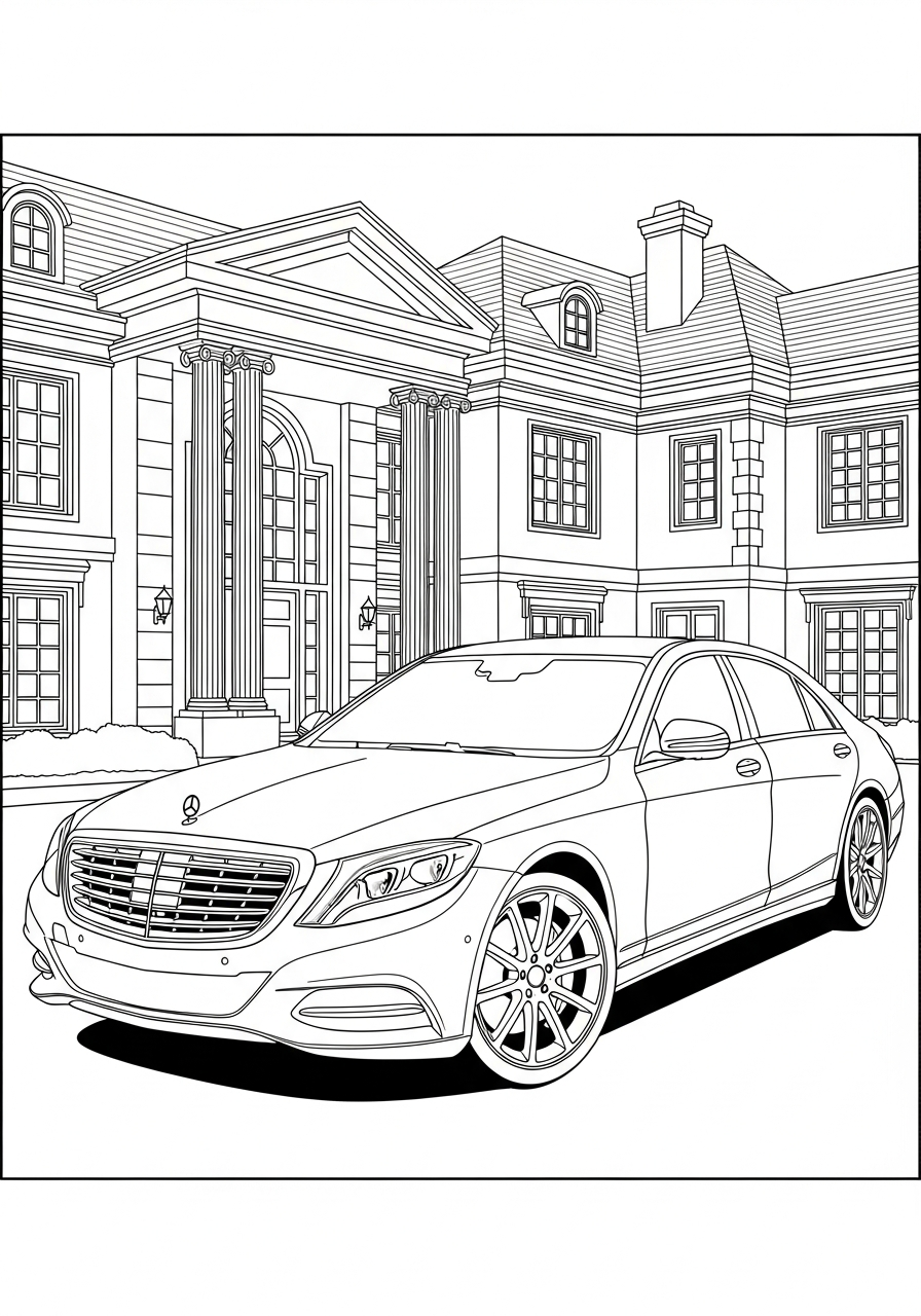 Mercedes 14 Mercedes disegno da colorare facile 1