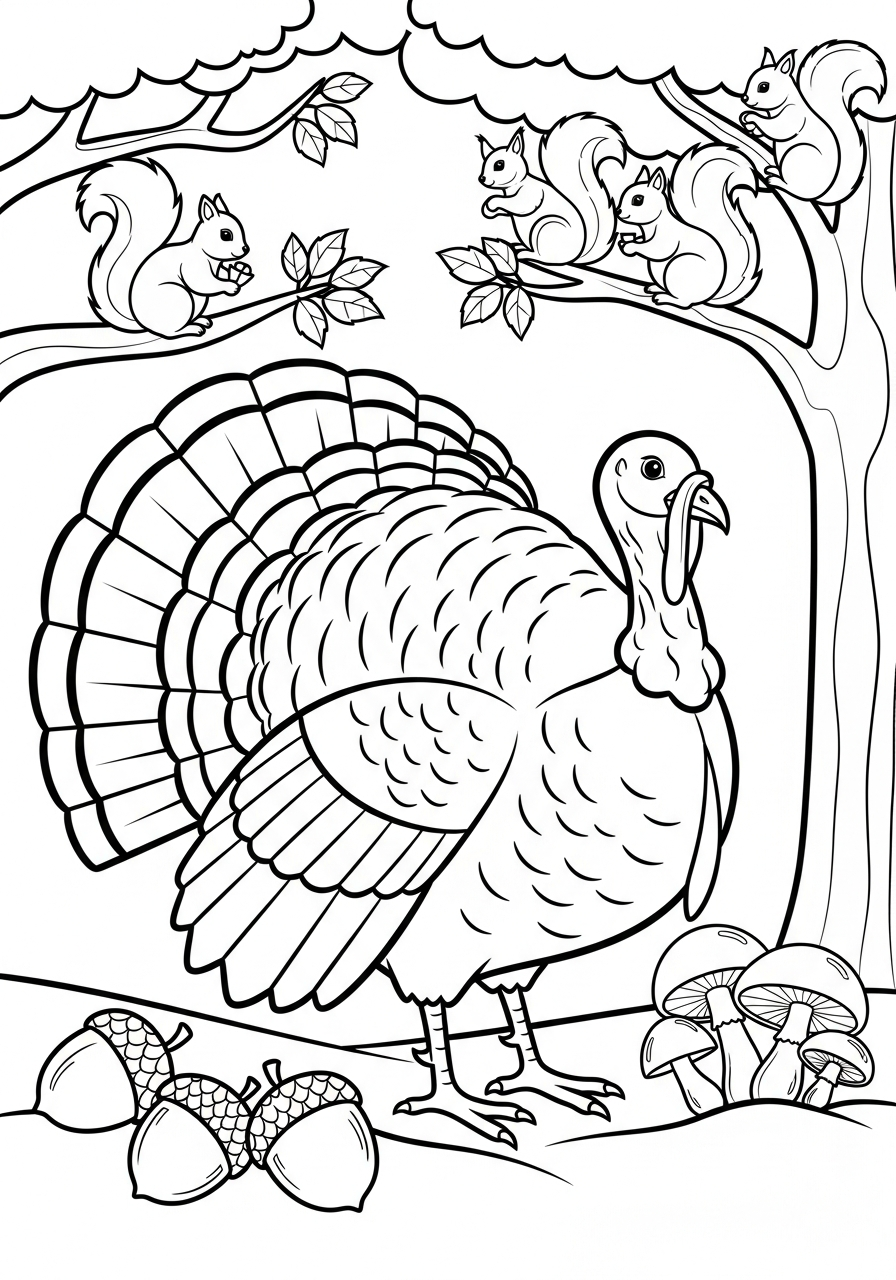 Tacchino 11 immagini da colorare di Tacchino