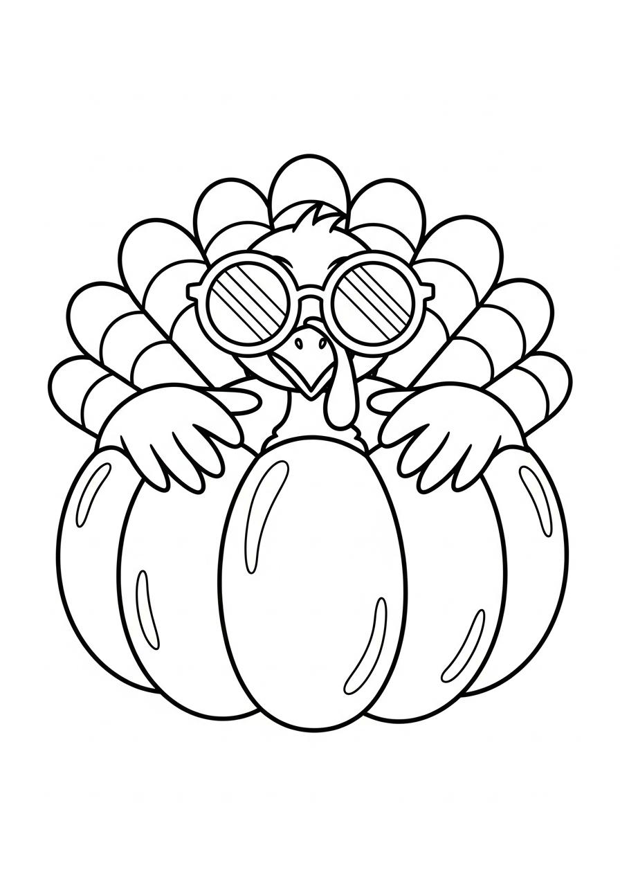 Tacchino 10 Tacchino disegno da colorare facile