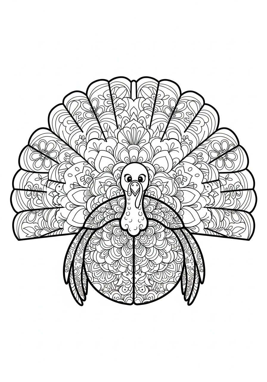 Tacchino 9 disegno Tacchino da colorare per bambini