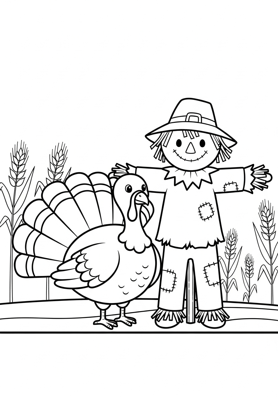 Tacchino 7 immagine di Tacchino da colorare