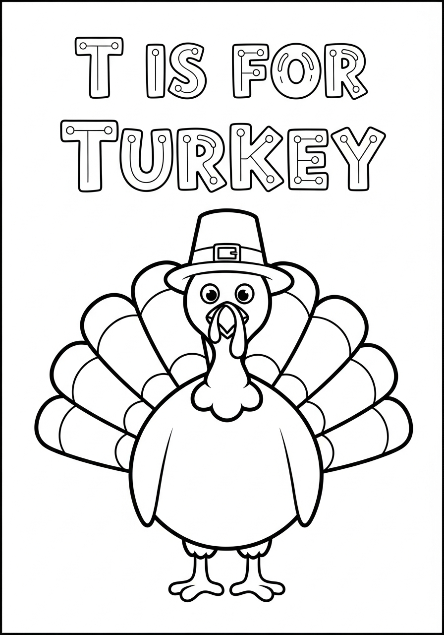 Tacchino 5 disegni da colorare Tacchino per bambini