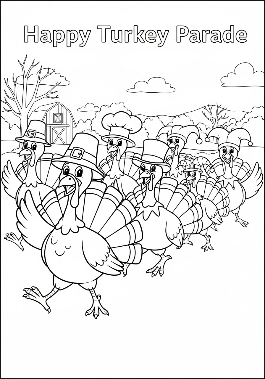 Tacchino 3 disegni Tacchino da colorare