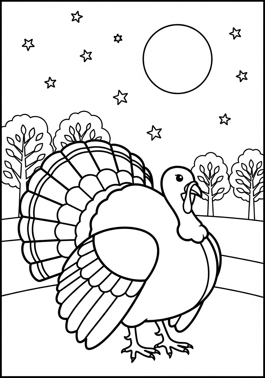 Tacchino 2 disegni di Tacchino da colorare per bambini