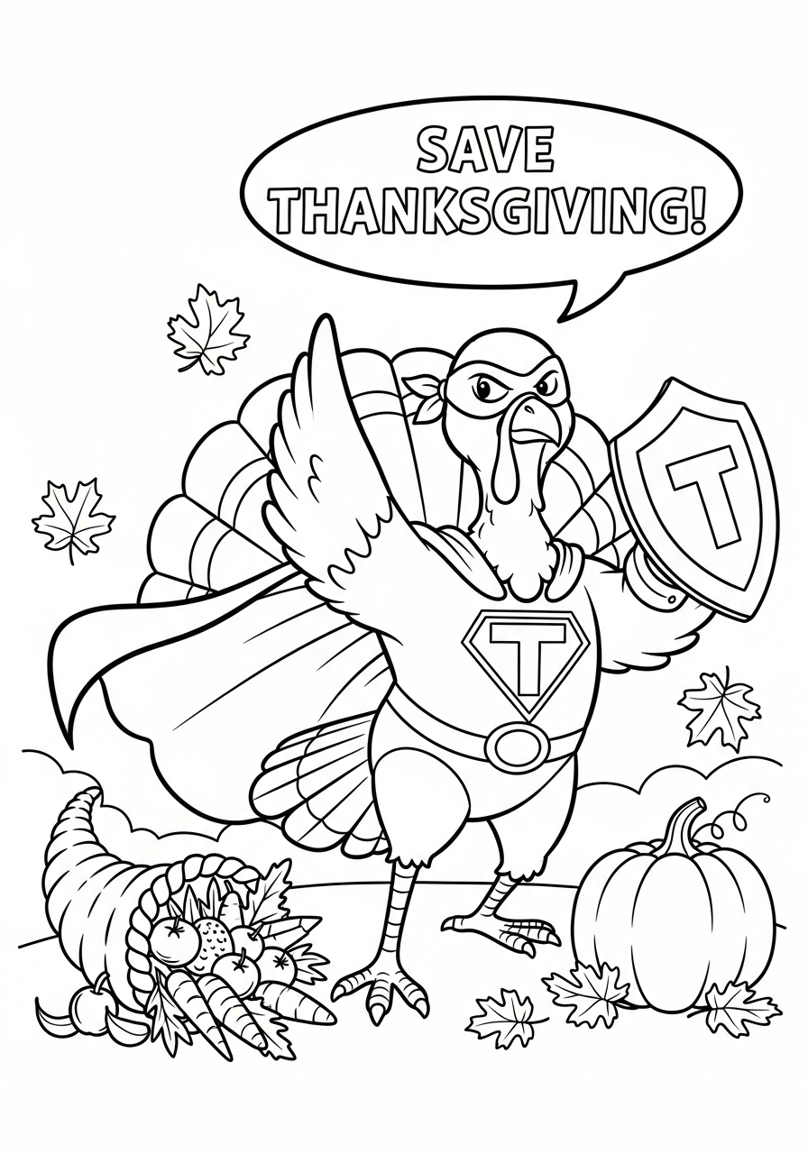 Tacchino 13 immagini di Tacchino da stampare e colorare