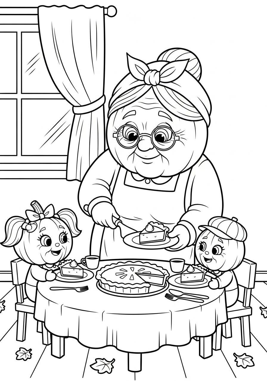 stampe da colorare per bambini Torta di zucca