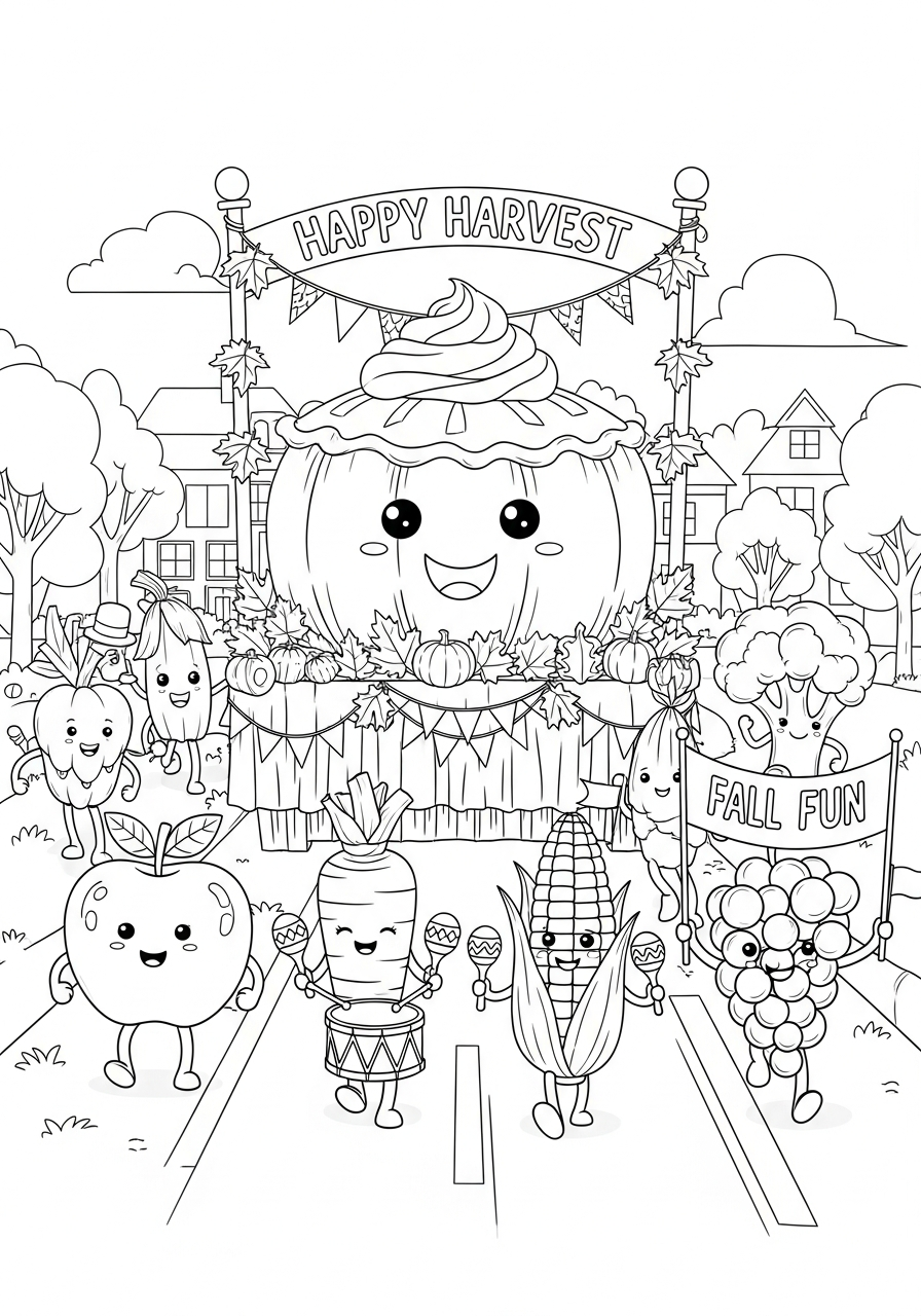 Torta di zucca immagini da colorare per bambini