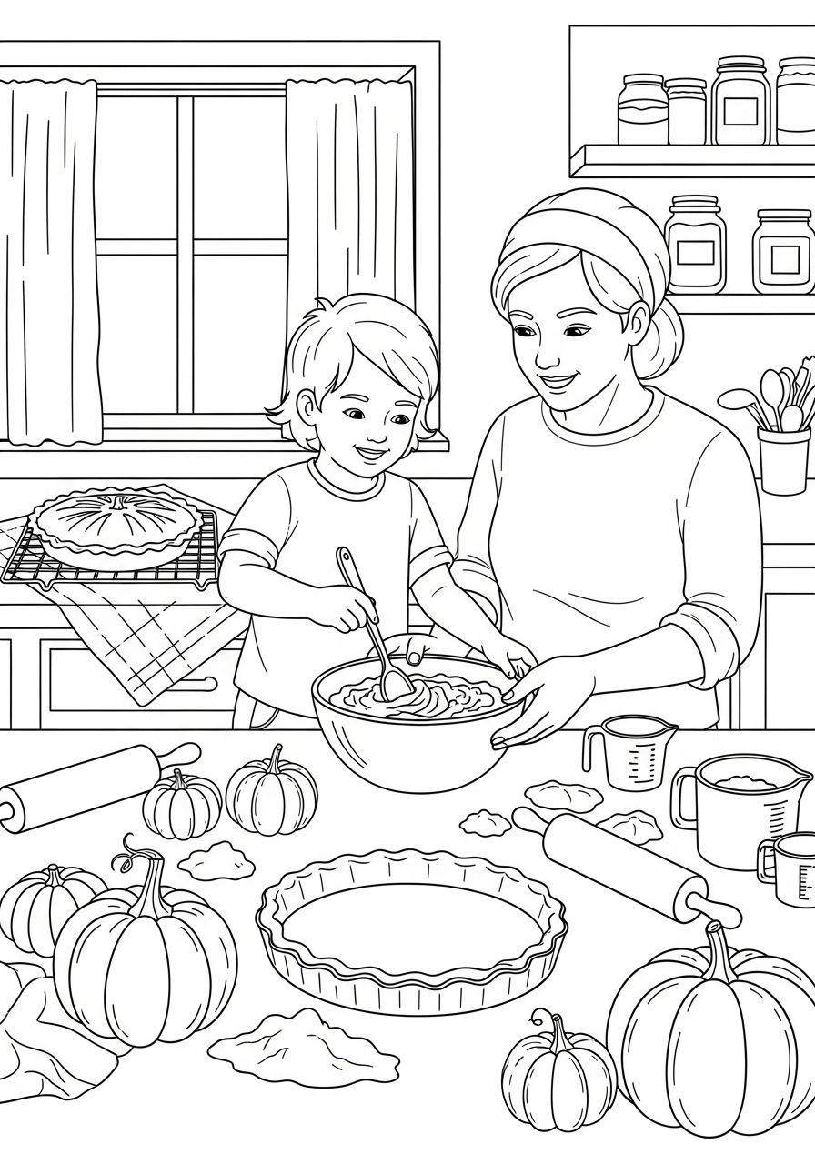 immagine Torta di zucca da colorare