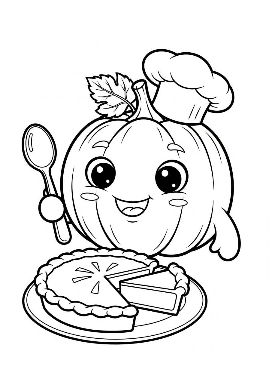 immagine Torta di zucca da colorare