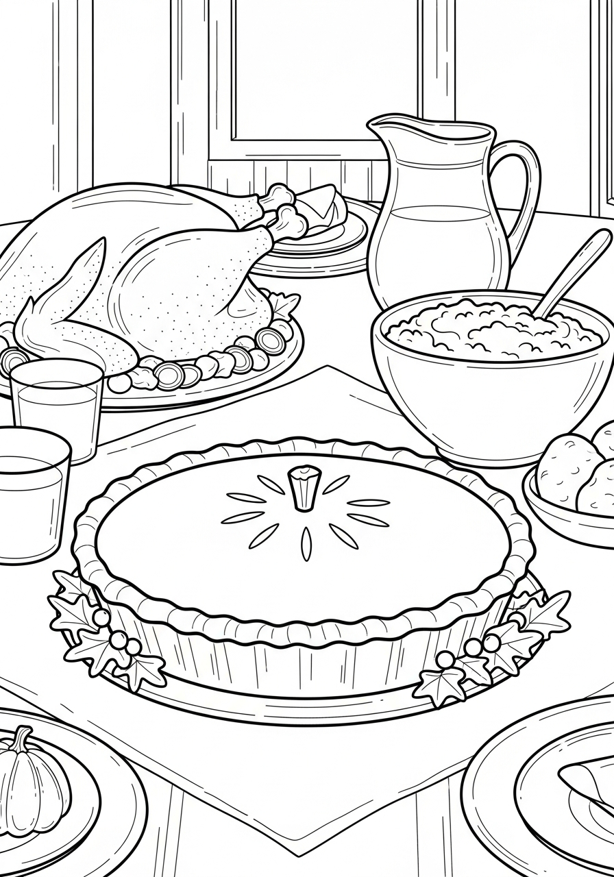 Torta di zucca disegno da colorare facile