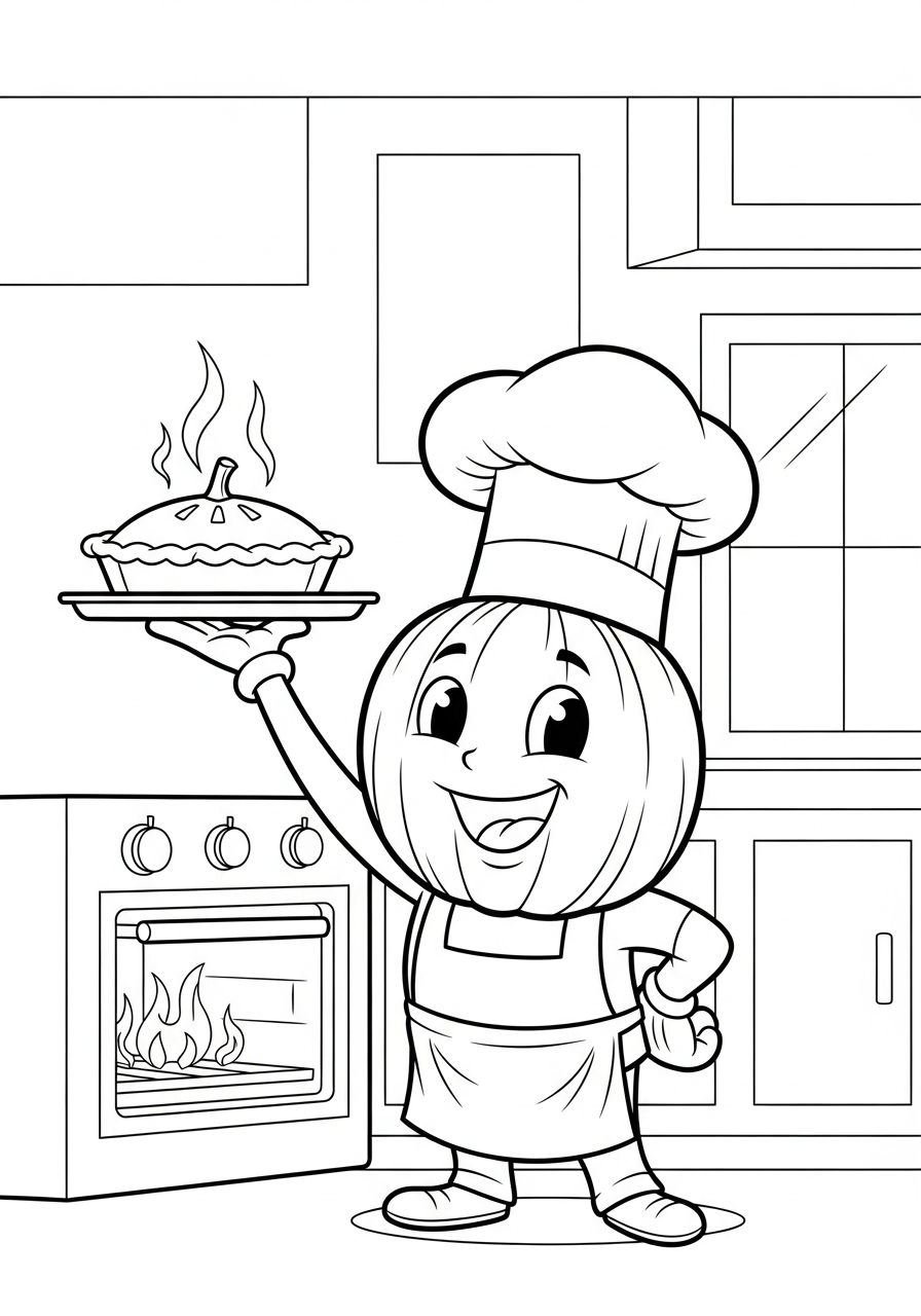 disegni Torta di zucca da colorare