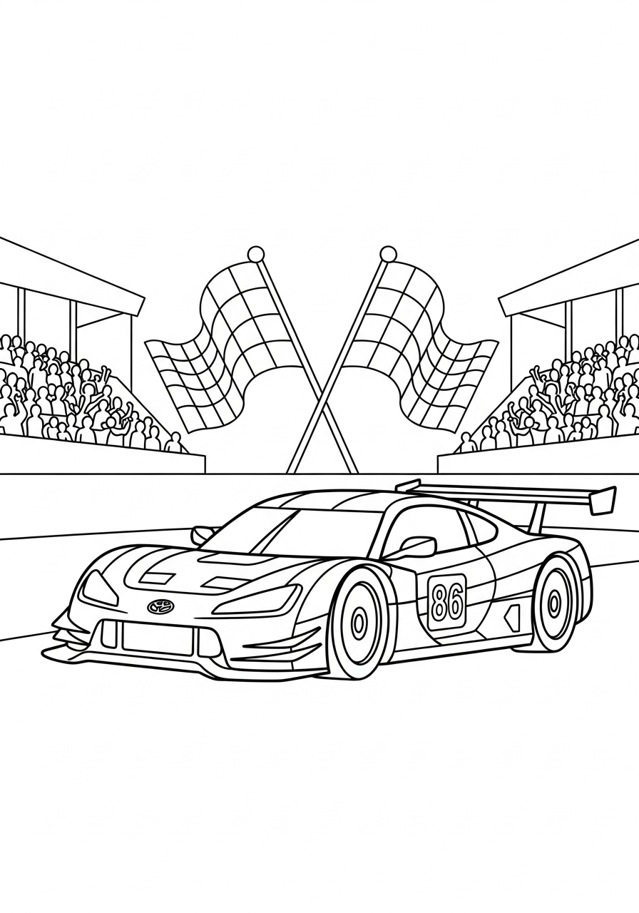 Toyota 4 immagini da stampare e colorare di Toyota