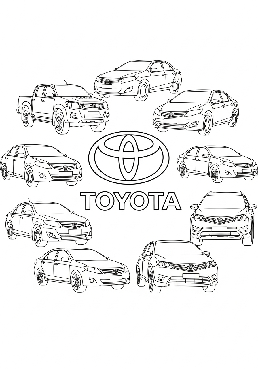 Toyota 2 Toyota disegno da colorare facile