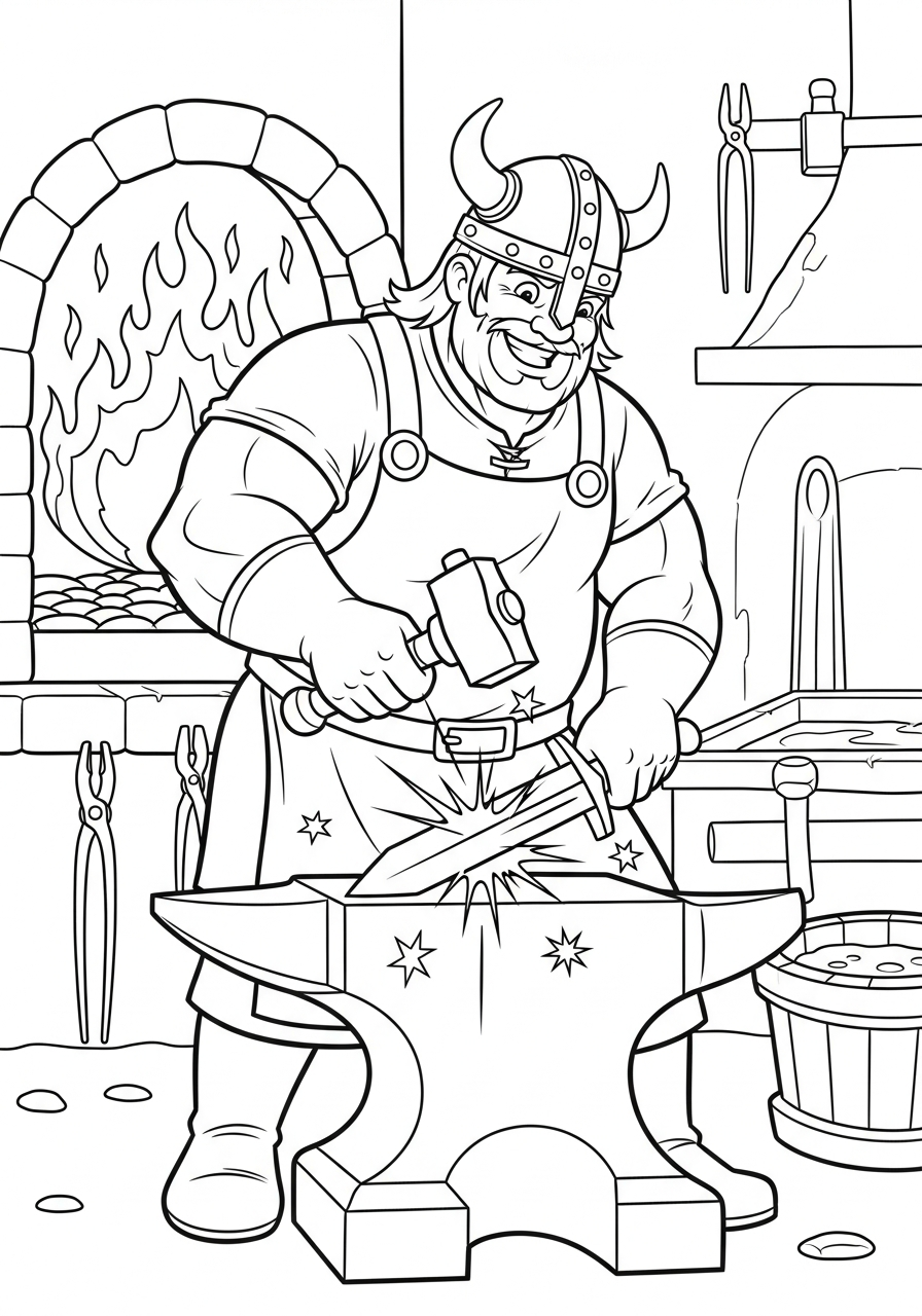 Vichingo 4 disegno Vichingo da colorare per bambini
