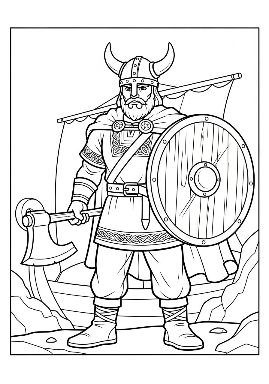 Vichingo 21 Vichingo da colorare e stampare pdf 2