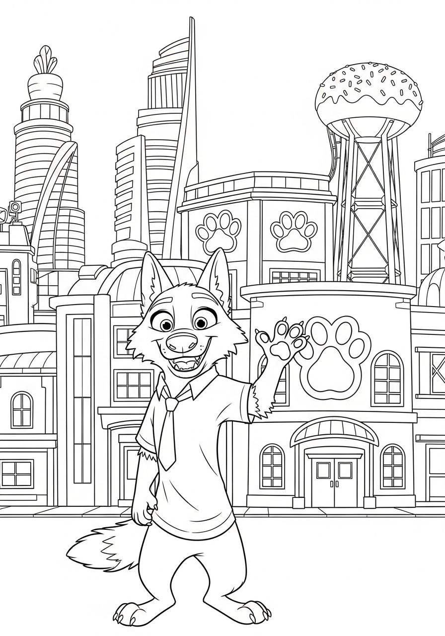 Zootropolis 2 da stampare e colorare gratis