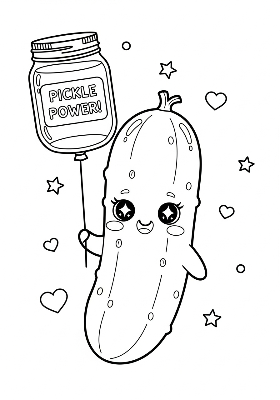 Sottaceto 12 disegni sottaceto da colorare per bambini