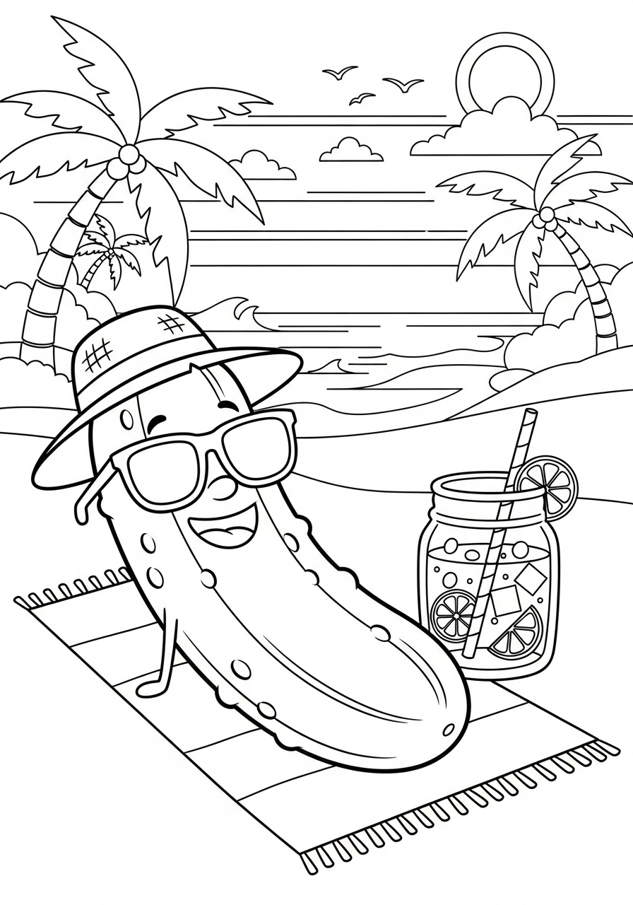 Sottaceto 4 disegni da stampare e colorare sottaceto