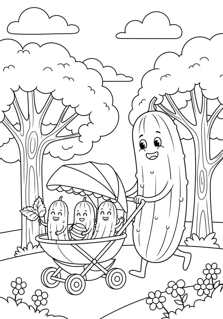 Sottaceto 18 disegni sottaceto facili da colorare