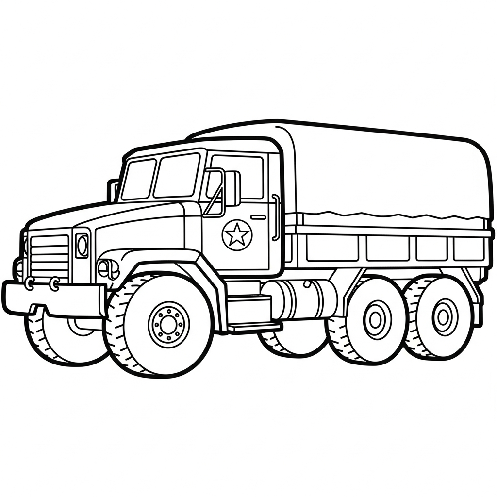 Camion Militare da colorare thumbnail