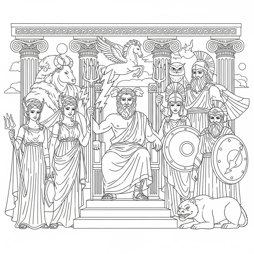 20 Ausmalbilder Zur Griechischen Mythologie Kostenloses PDF 20 Ausmalbilder Zur Griechischen Mythologie Kostenloses PDF