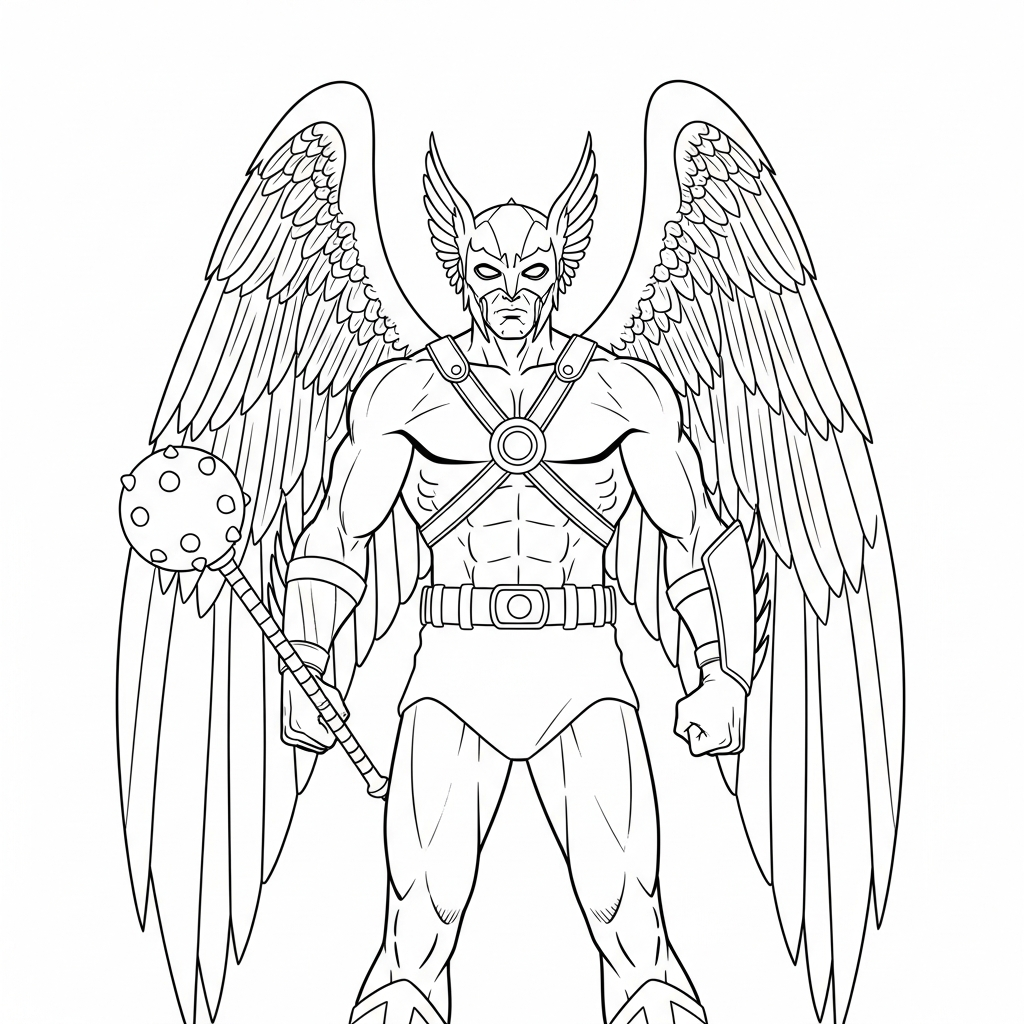 Hawkman da colorare thumbnail